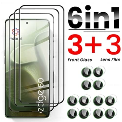 Premium 9D Curved Tempered Glass Screen Protector with Camera Glass - Edge 60 Fusion (6In1 3Front 3Lens)