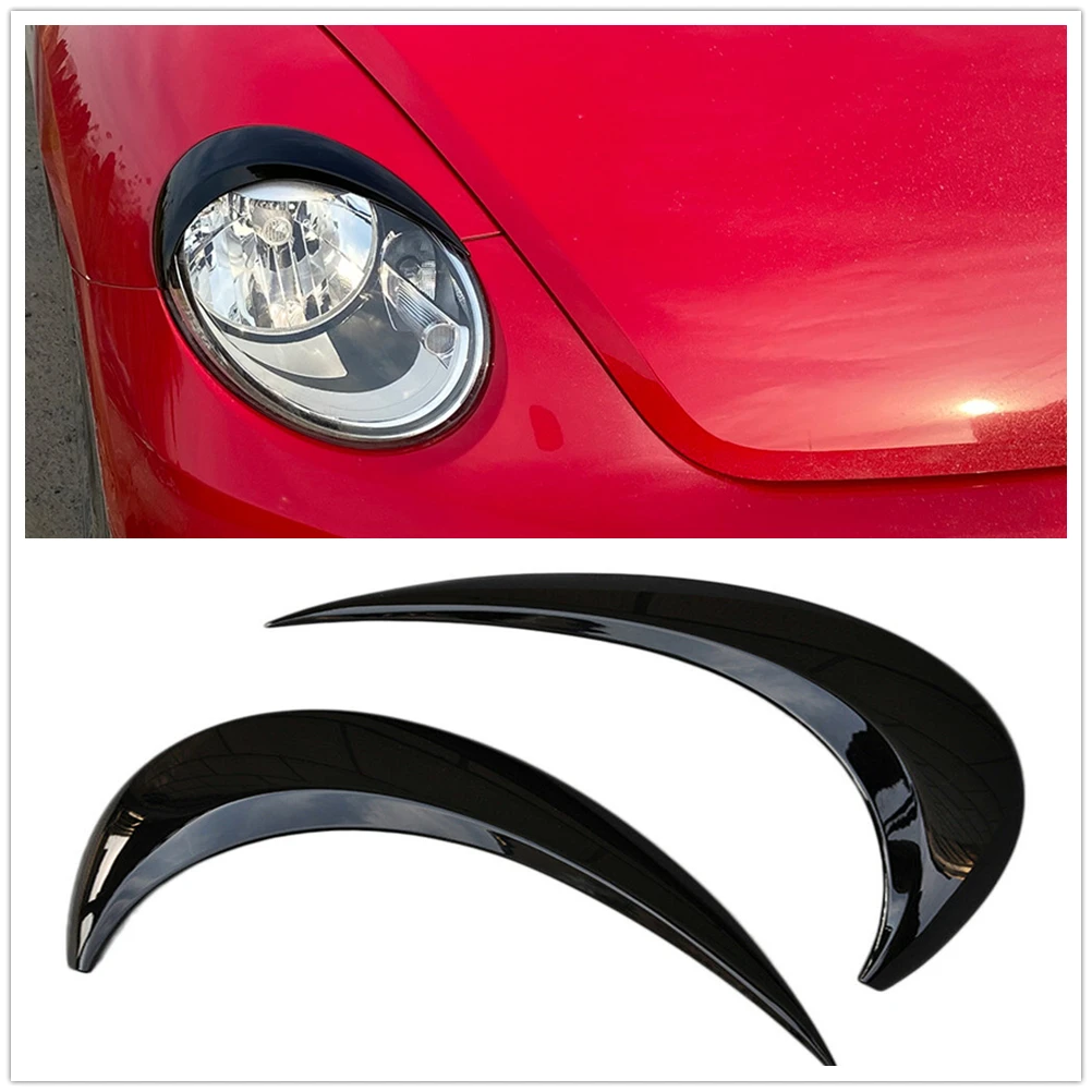 2PCS Front Light Head Lamp Cover Headlight Sticker Eyebrow Trim Brow