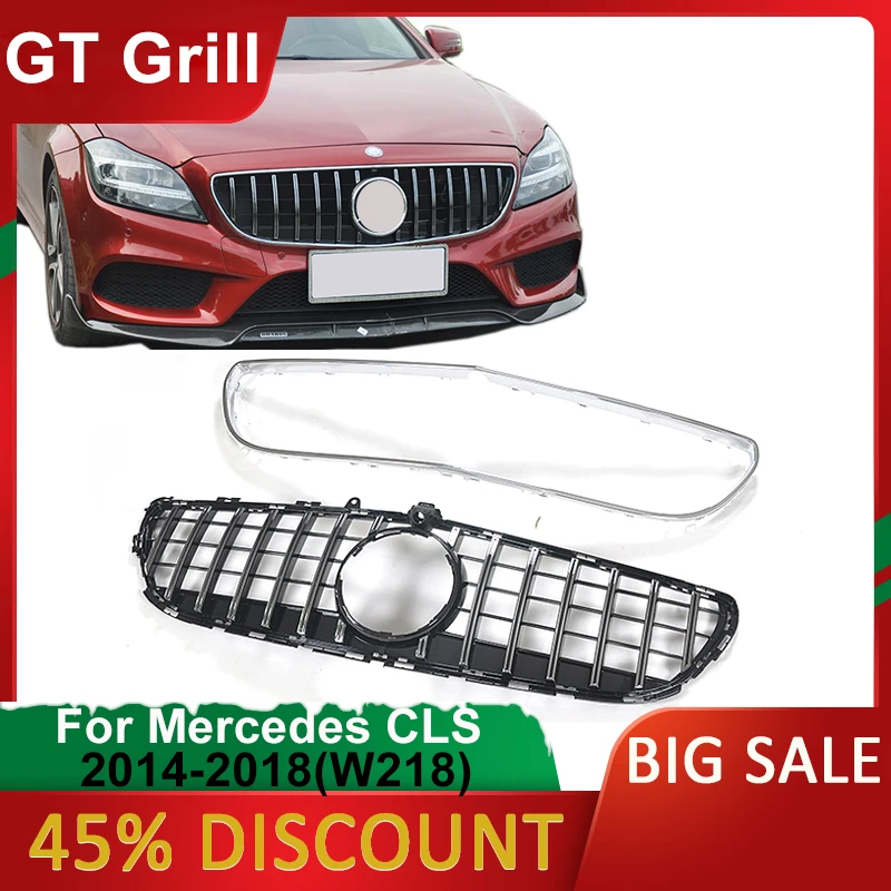

For Mercedes-Benz W218 CLS Car styling grille ABS plastic front diamond grill 2014-2018 Sport Racing Grill Car Accessories