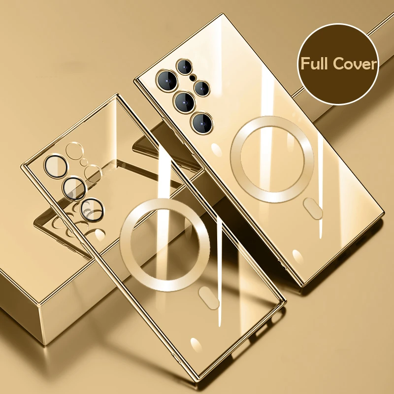Luxury Plated Magnetic Soft Silicon Clear Phone Case