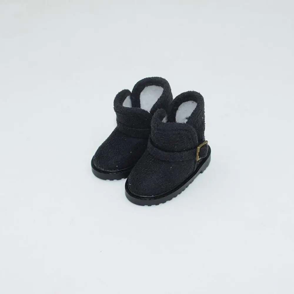 1 Pair Plain Leather Boots High-top 1/6 Bjd Snow Boots Warm Solid Color 1/6 Bjd Winter Shoes Casual 20cm Snow Boots Gifts