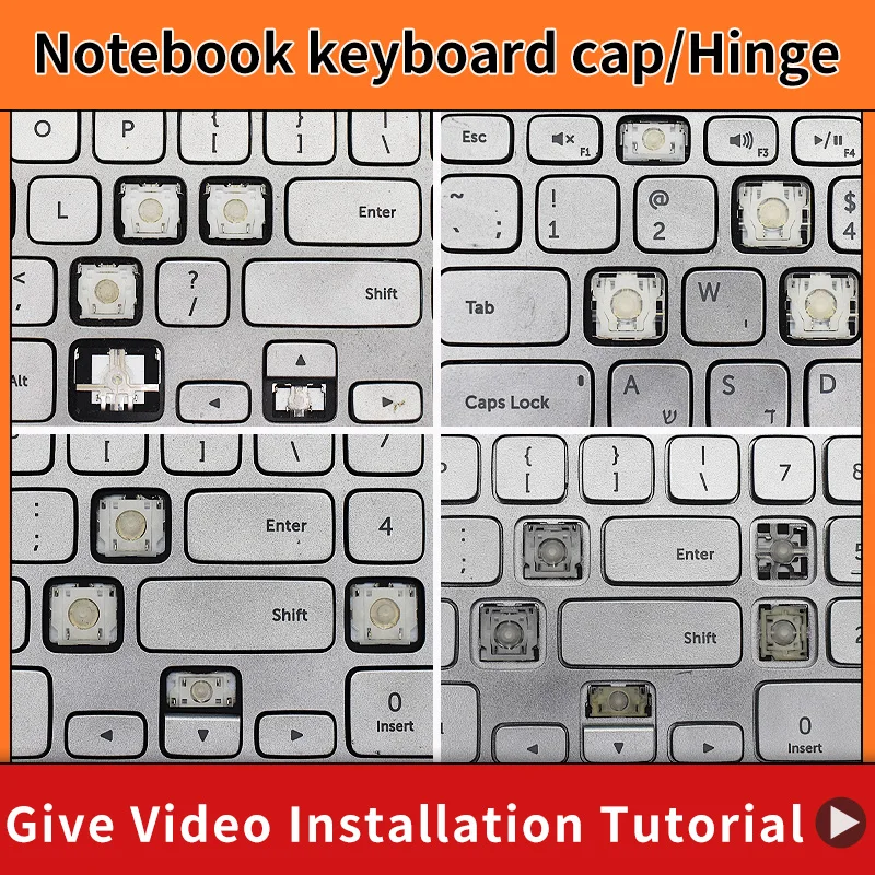 Sostituzione Keycap Key Cap Cerniera Per Dell Inspiron Serie 7000 7537 P36F 7737 Argento Con Tastiera Retroilluminata