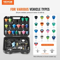 VEVOR 28 pcs Universal Radiator Pressure Tester Kit with Manual Pump and Color-coded Test Caps for Cars Motorcycles Trucks 2