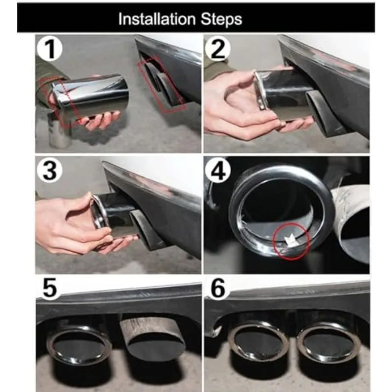 Car Exhaust Tip Muffler Pipe Cover 2pcs For Audi A4 B8 A3 A1 Q5 For VW Tiguan 2011-2015 Volkswagen Passat B7 CC 2011-2015