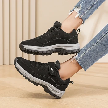 أحذية نسائية سهلة الارتداء، مريحة ومسامية، أحذية بكعب عريض من العلامة التجارية الفاخرة للمشي في الهواء الطلق والترفيه، أحذية ذات نعل سميك 4