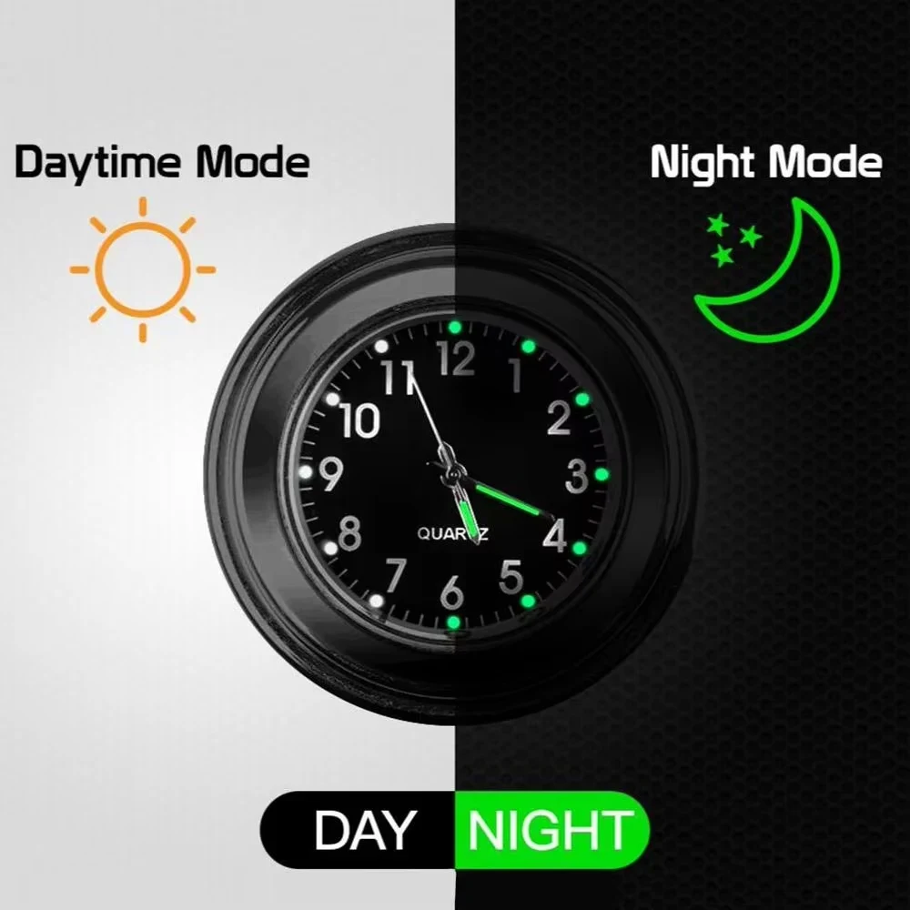 Waterproof Luminous Quartz Clock for Motorcycle Handlebars