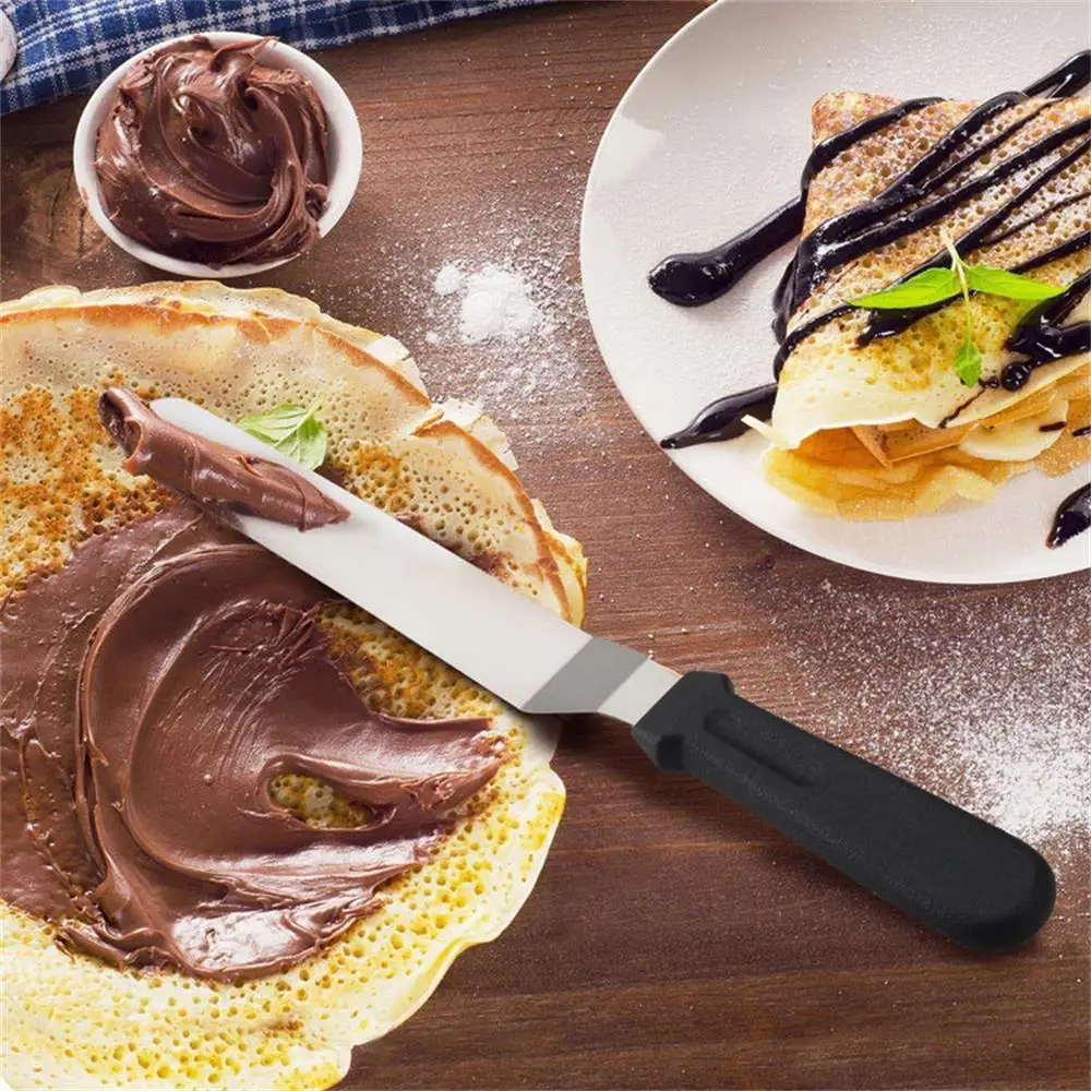 6” Stainless Steel Butter Cake Buttercream Knife Spatula Plastic Handle Baking Tool Spatula Minimalist Style Icing Spreader, Pa