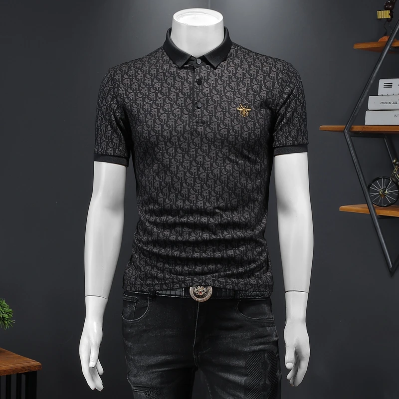 

polo men Summer Luxury Business Polo Shirt Men's 2023 New Polo Collar Casual Fashion Short Sleeve Men's Polos Embroidery Spider