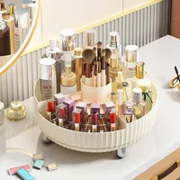 Capacity 360-degree Skincare Product Shelf Dresser Simple Rotating Cosmetics Storage Box Desktop Largestorage Tray 2