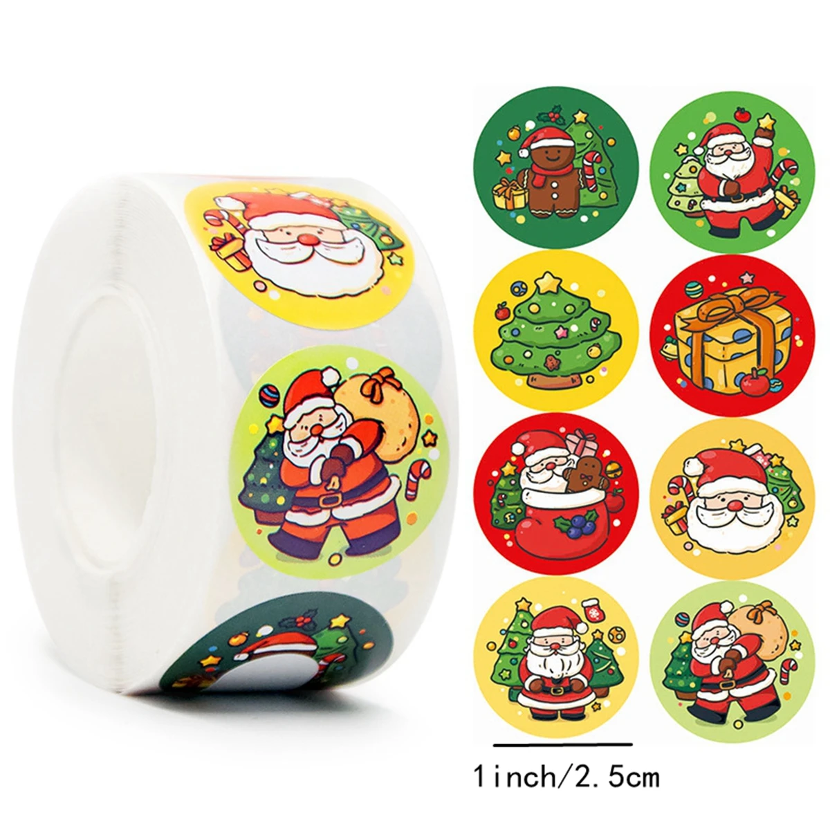 100-500pcs Merry Christmas Stickers Round stickers Christmas Tag for Envelope Sealing Gift Decor Shop Product Packaging Stickers decorative stickers packaging stickers postage stamps stickers
