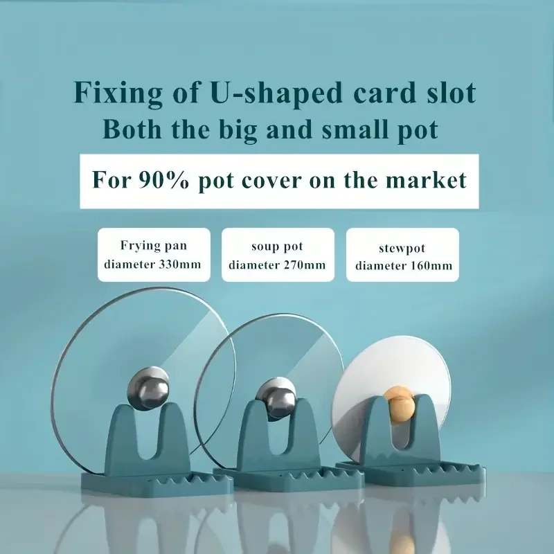 Foldable Plastic Pot Lid Rack Spoon Holder Stand Kitchen Organizer for Forks Spatulas Pan Covers Space-Saving Utensil Storage