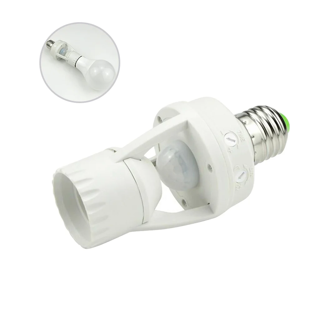 

100-240V/AC E27 LED Lamp Bulb Screw Human Body Sensor Bulb Holder