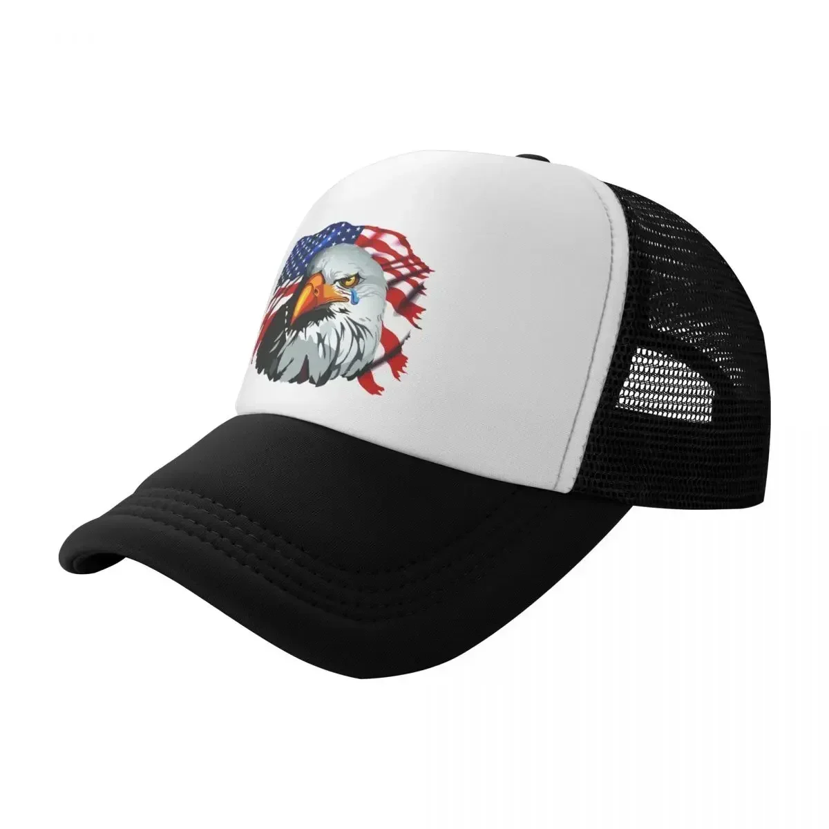 

Punk USA American Flag Bald Eagle Baseball Cap Men Women Adjustable Trucker Hat Sports Snapback Caps