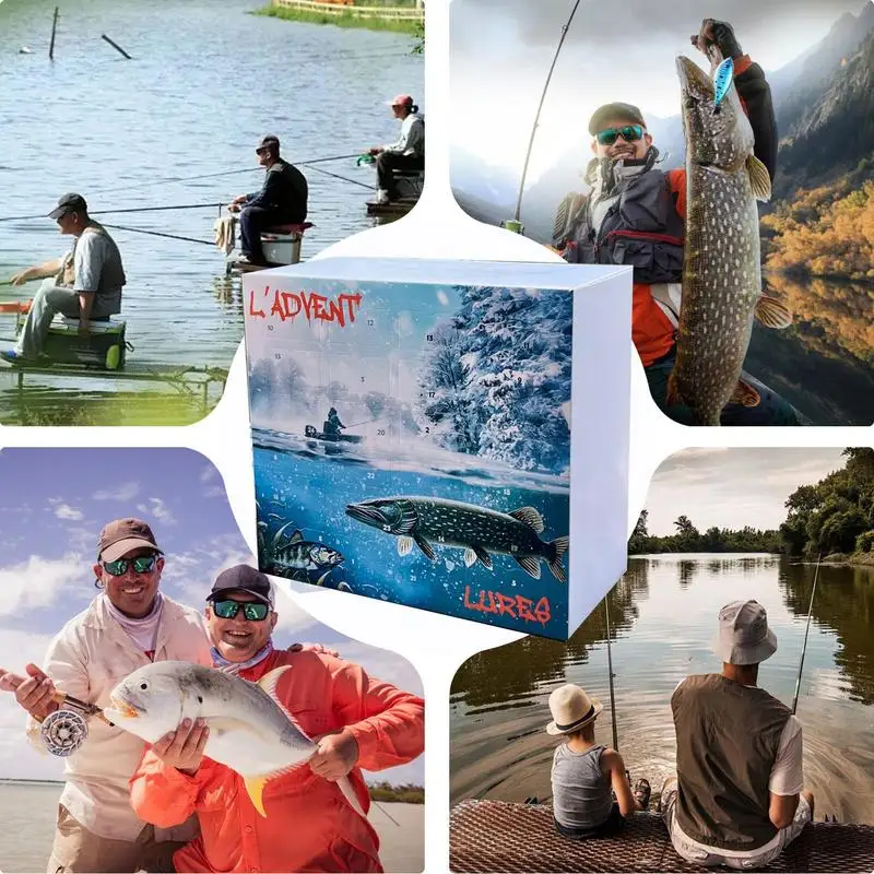 Christmas Fishing Advent Calendar 24 Days Lures Set