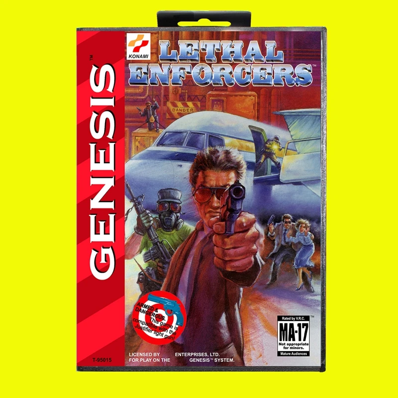 

Lethal Enforcers MD Game Card 16 Bit USA Cover for Sega Megadrive Genesis Video Game Console Cartridge