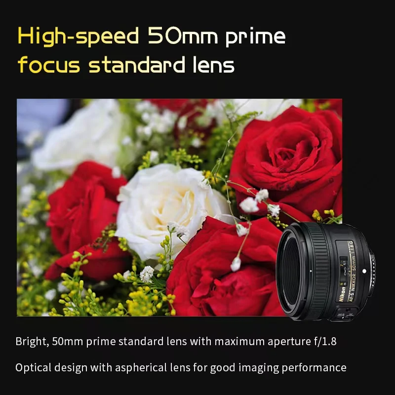 니콘 AF-S 니코르 50mm f/1.8G 렌즈 조리개 인물 사진 렌즈 (니콘 D780 D850 D810 전문 사진 촬영용 니코르 50F1.8G)