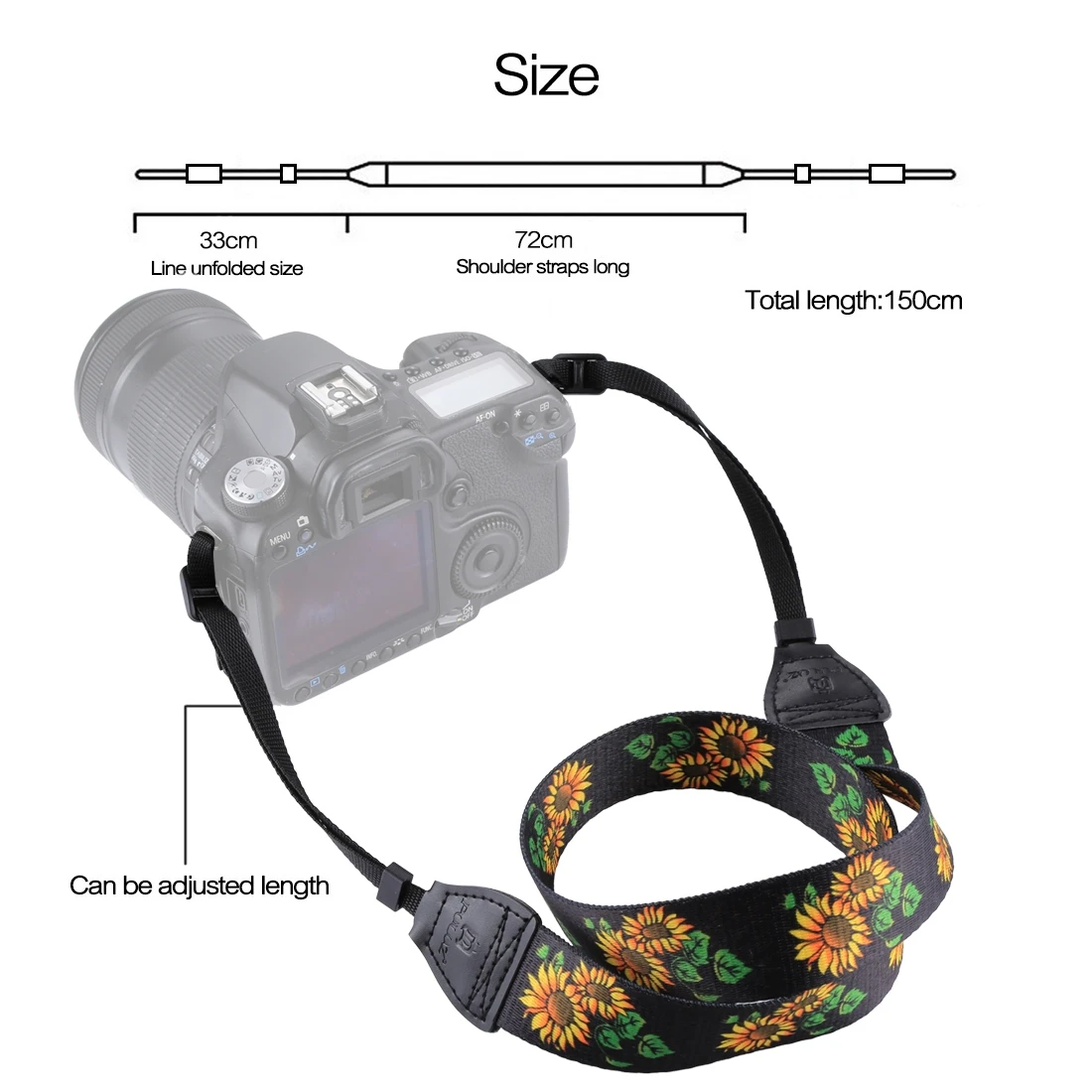 PULUZ Retro Ethnic Style Multi-color Series Sunflower Shoulder Neck Strap Camera Strap for SLR / DSLR Cameras