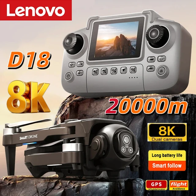 Lenovo Drone 8K HD Dual Camera Aerial Intelligent Obstacle Avoidance Brushless Power 5G WIFI GPS Return 20000m VR Drone Toys