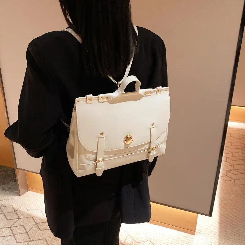 Business Style Women Backpacks Handbags Female OL Metal Lock Shoulder Bags Mochila Feminia Escolar 5