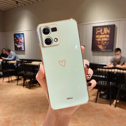 Luxurious Love Heart Design Phone Case - Elegant Protective Cover for Reno 5 Pro 5G (AX Avocado Green)