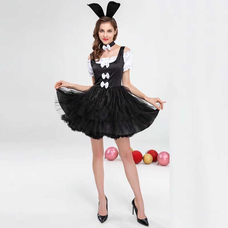 

Easter Day Women Lolita Babbit Costume Alice Wonderland Bunny Girl Cosplay Costume For Halloween Party Fancy Dress