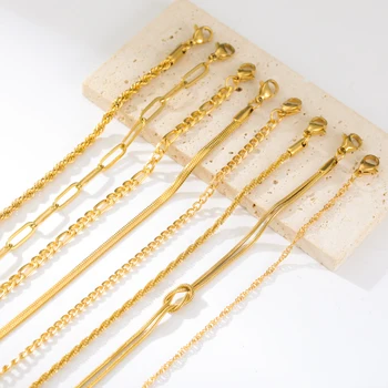 Skyrim Stainless Steel Gold Color Bracelet Twist Figaro Cuban Chain Bracelets Women Trendy Minimalist Jewelry Gifts Wholesale