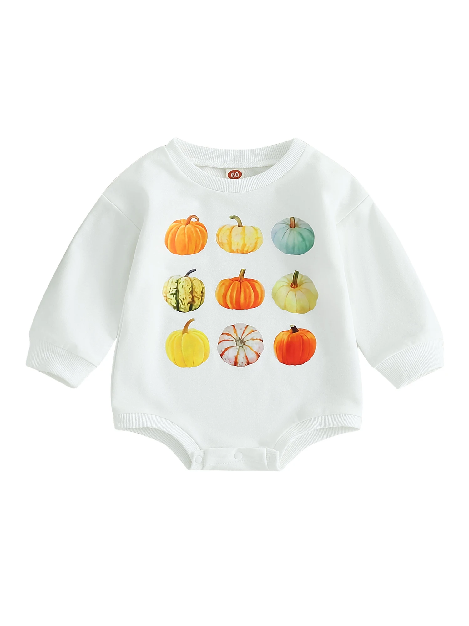 

Cute Halloween Costume for Baby Boys and Girls - Adorable Pumpkin Print Long Sleeve Romper for Newborns and Infants