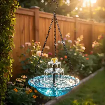 Flower Hanging Bird Feeder Bath 1