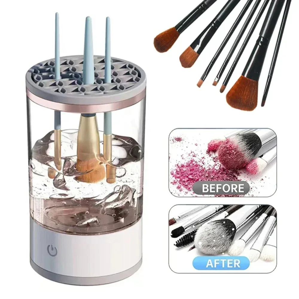 USB Powered Makeup Brush Washer and Dryer - Odorless Battery-Free Cleaner Essential Beauty Tool Plug and Play