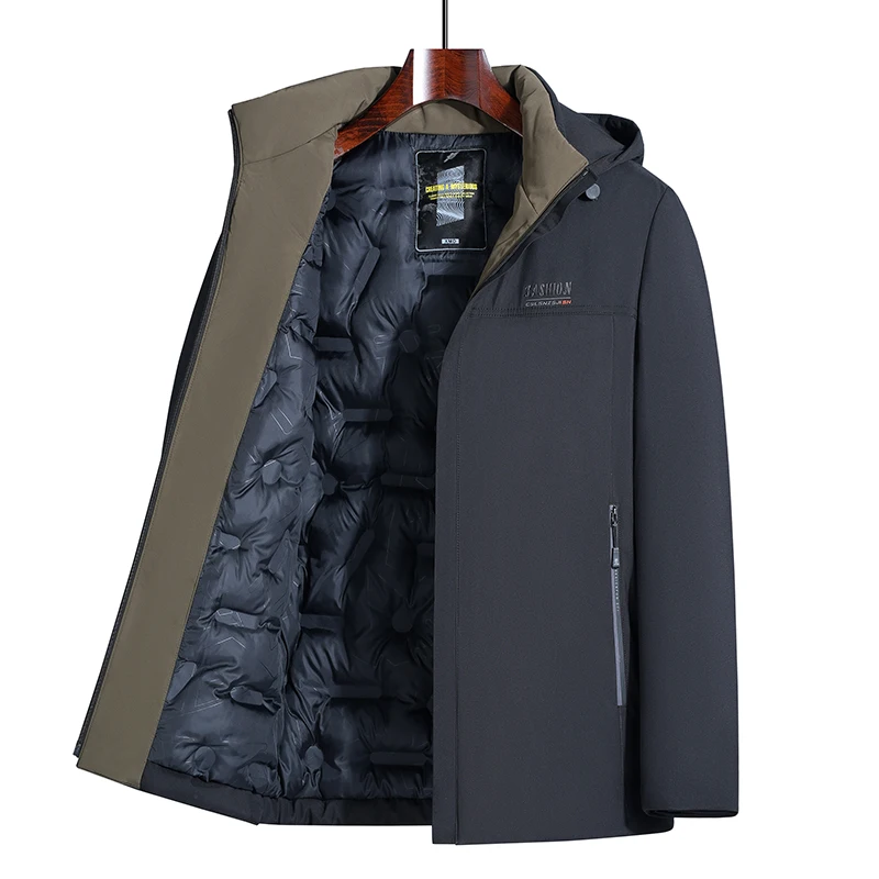 Detachable Hooded Padded Jacket Windproof Warm Wear Resistant Fashion Casual Fabric Comfortable Skin Coat
