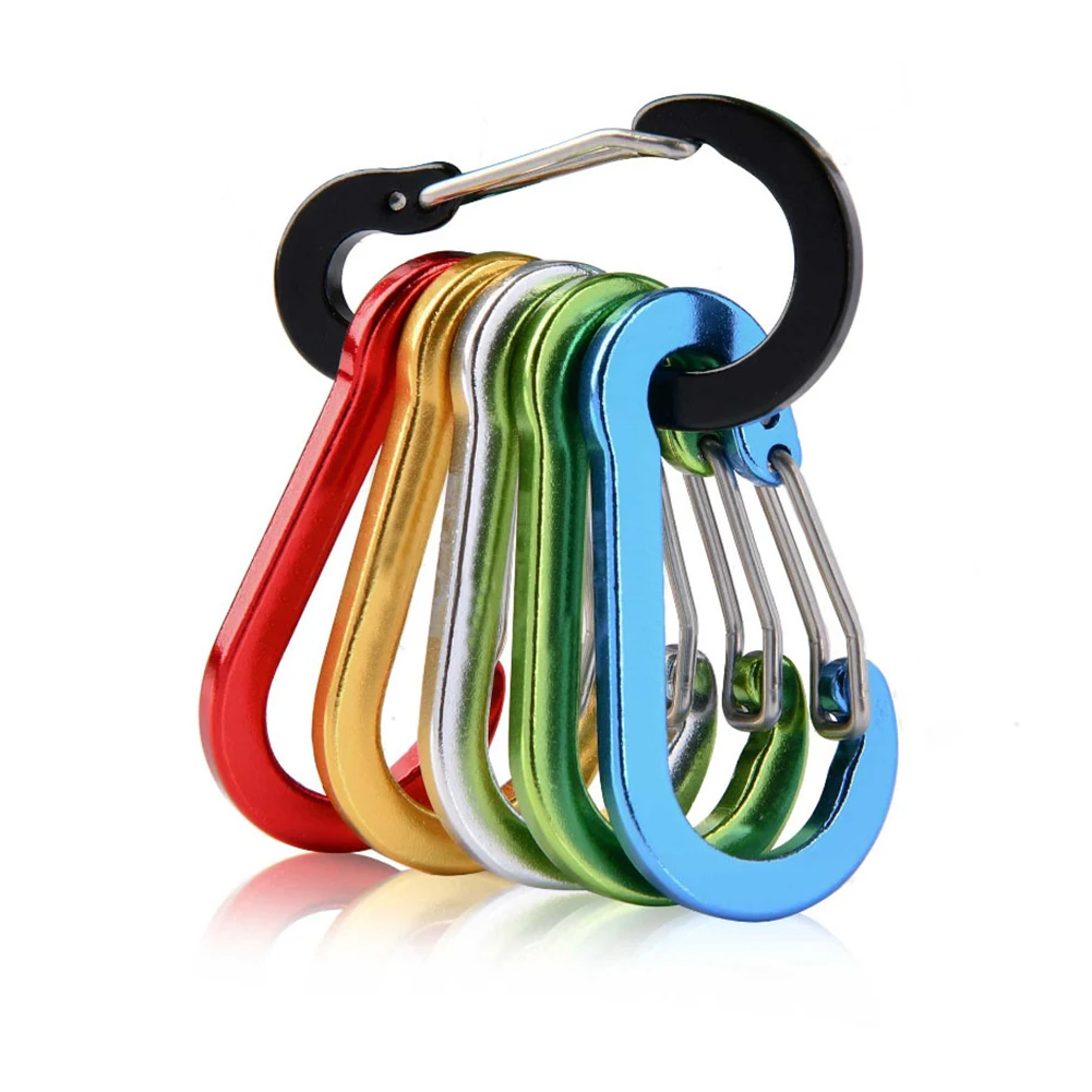 Outdoor Camping Multi Tool Mountaineering Buckle Steel Small Carabiner Clips Fishing Climbing Accessories 6/12pcs