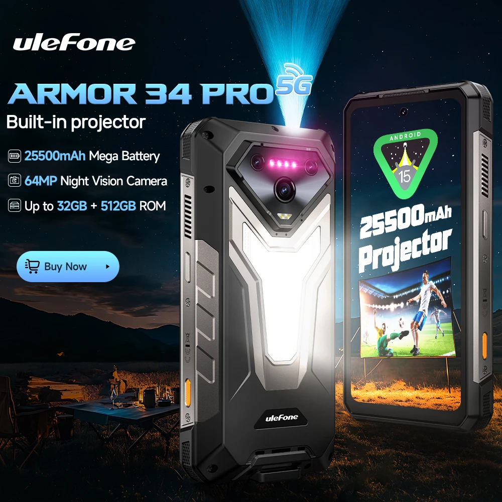 世界初公開】Ulefone Armor 34 Pro 5G AI 頑丈な携帯電話 25500mAh