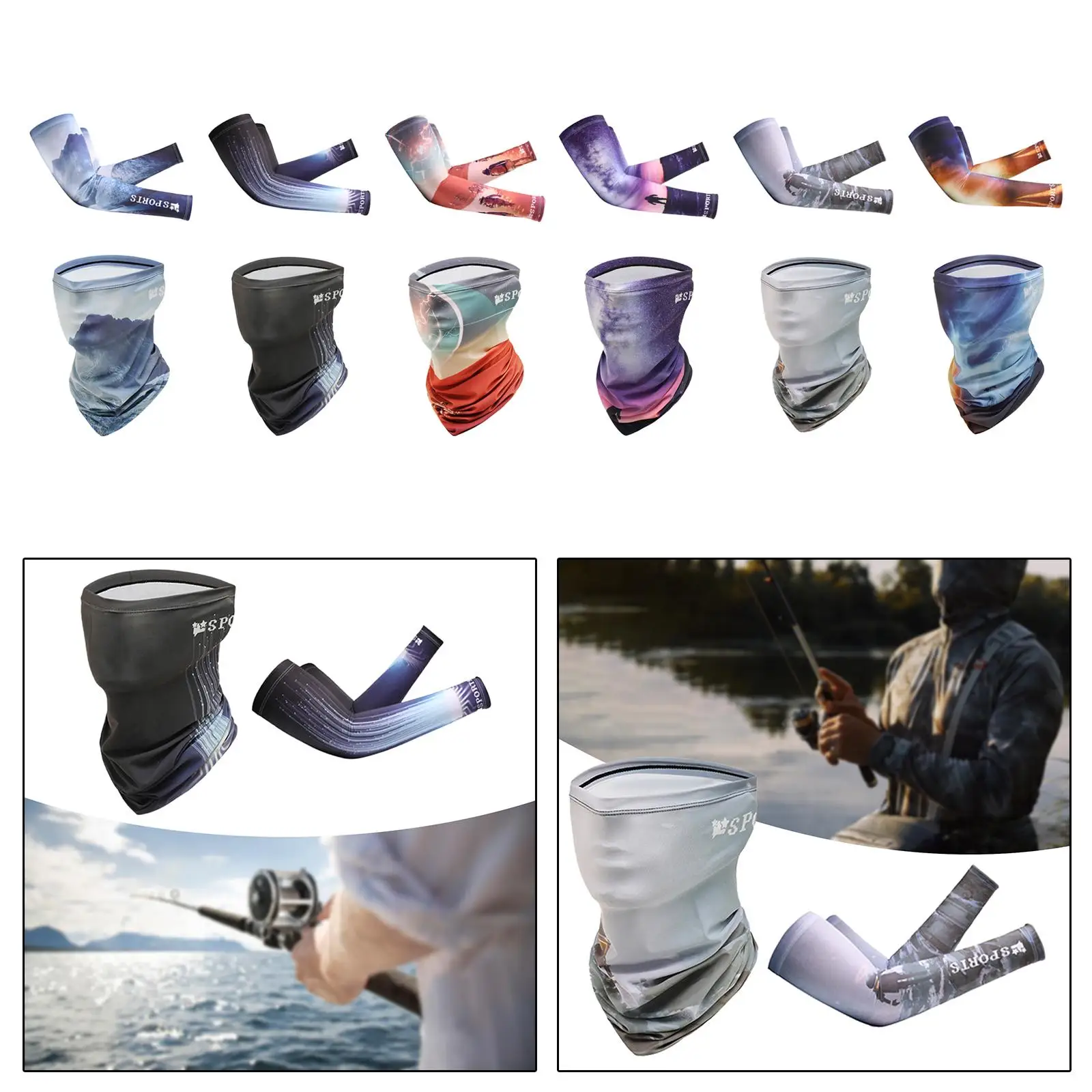 Arm Sleeves Neck Gaiter Sun Protection for Summer Face Cover Arm Sleeves Neck Gaiter Sun Protection for Summer Face Cover