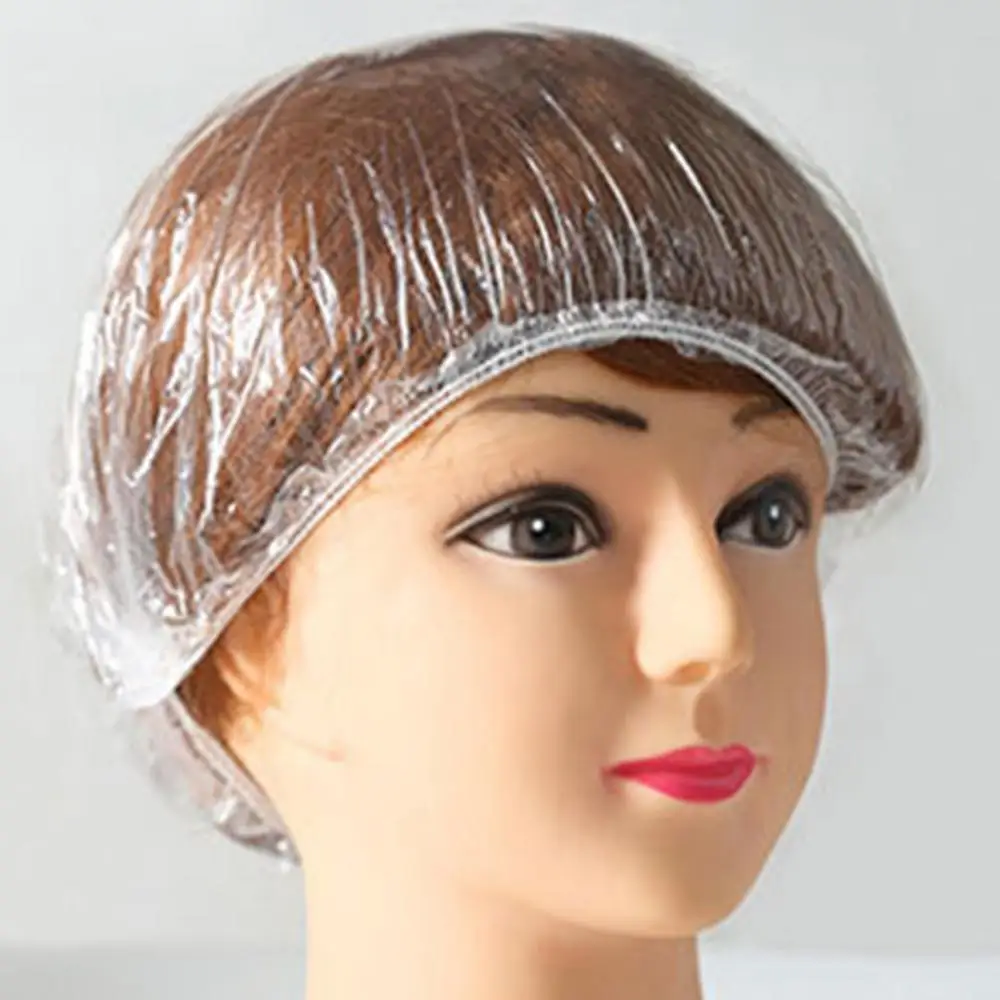 

Wholesale & Dropshipping ！100Pcs Hotel Home Disposable Waterproof Clear Elastic Women Shower Bath Cap Hat
