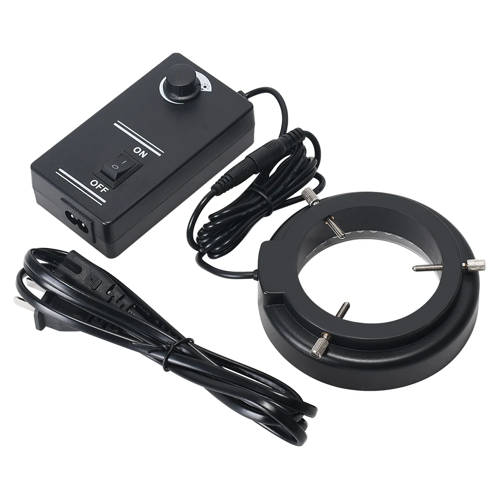 Inner Diameter 72mm Stereo Microscope LED Ring Light Source with Adjustable Brightness 72 LED Beads