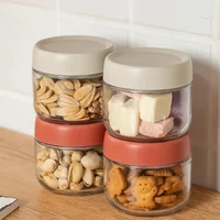 Set of 4 300ml Glass Jars with Lids Small Food Containers for Chia Pudding Jam Snack Yogurt Overnight Oats Candy 1