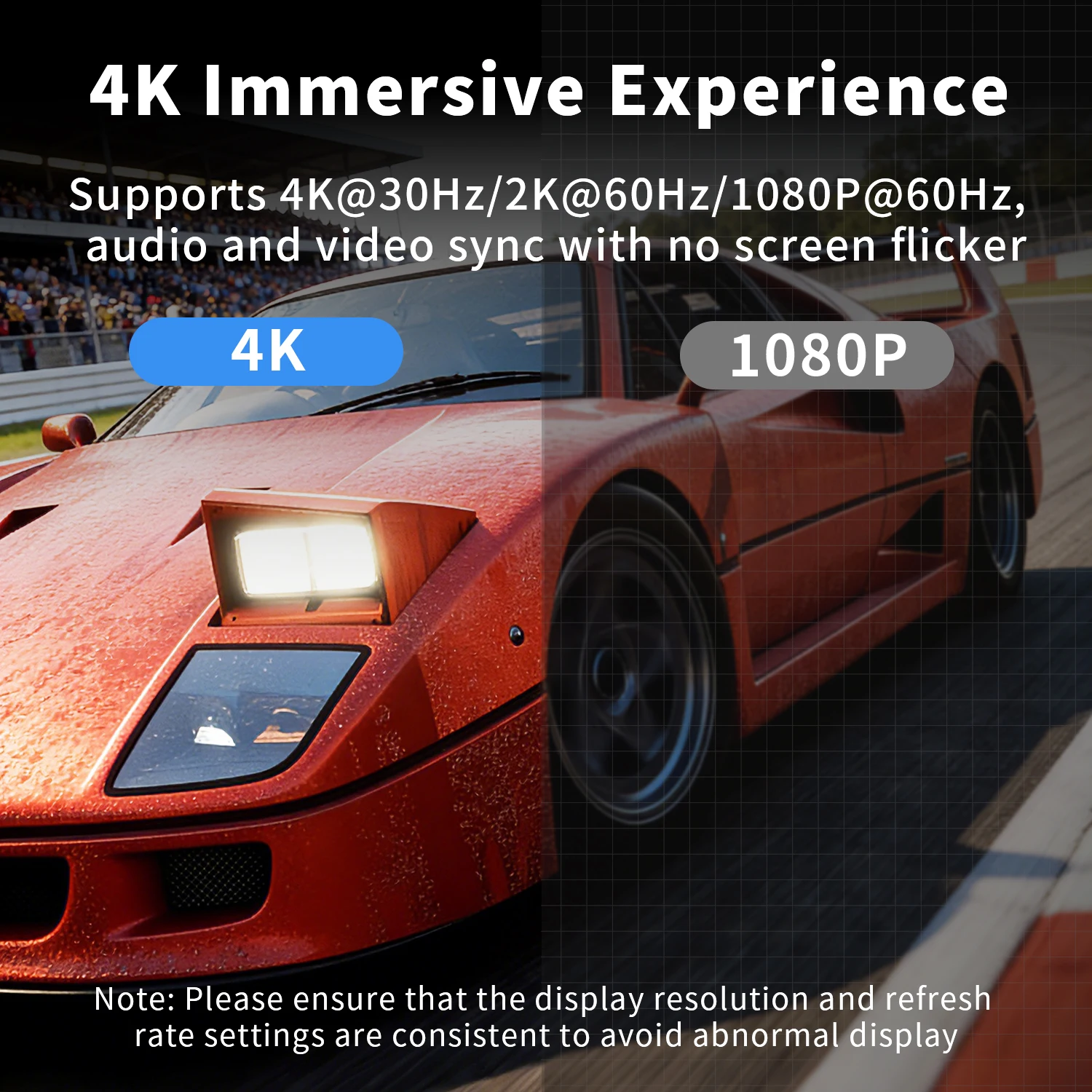 4K60Hz DisplayPort to HDMI Cable for Laptops, PCs, TVs, and Projectors