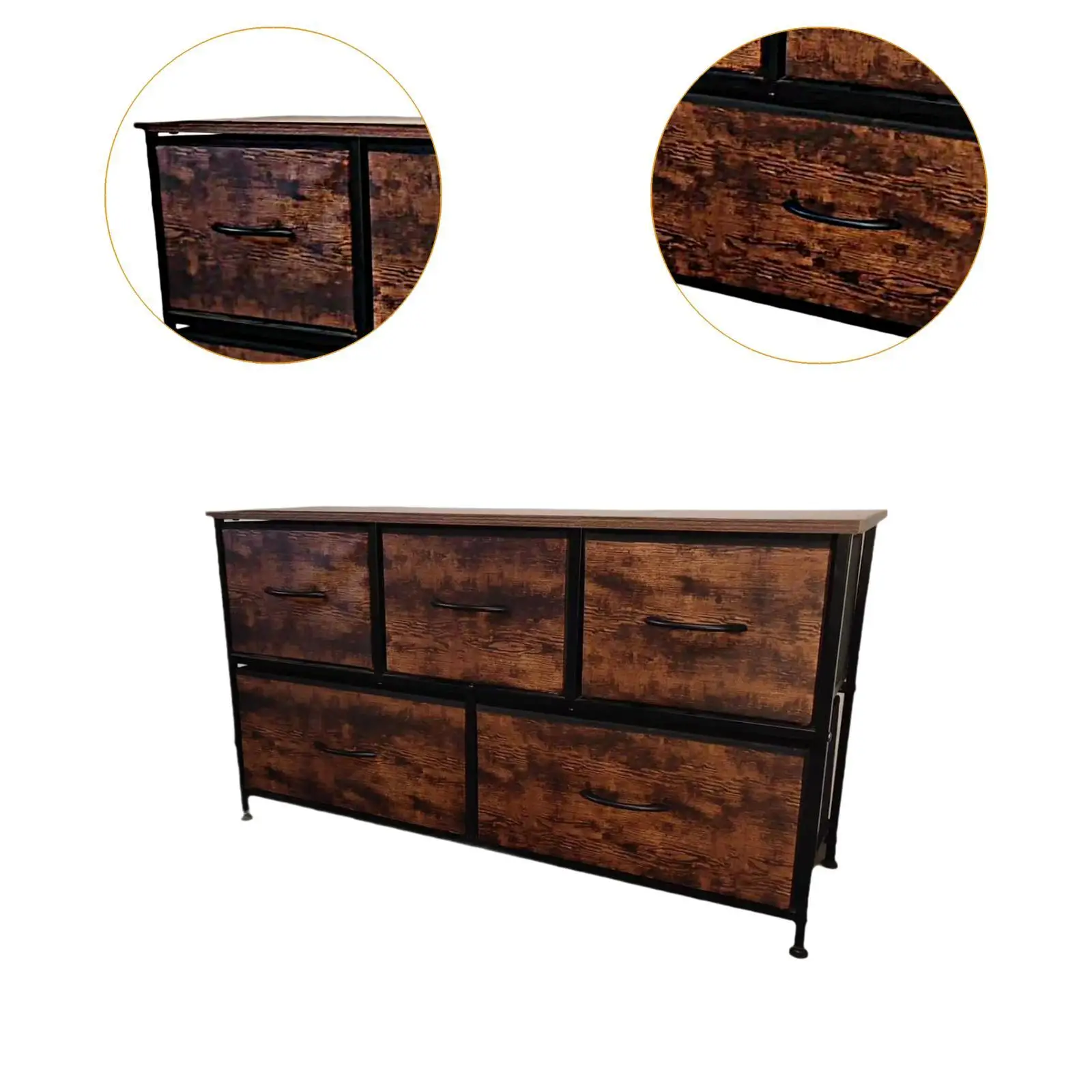 Fabric Dresser Chest of Drawers Clothes Organizer Practical Portable Cabinet Storage Tower for Dressing Room Hallway Entryway 5