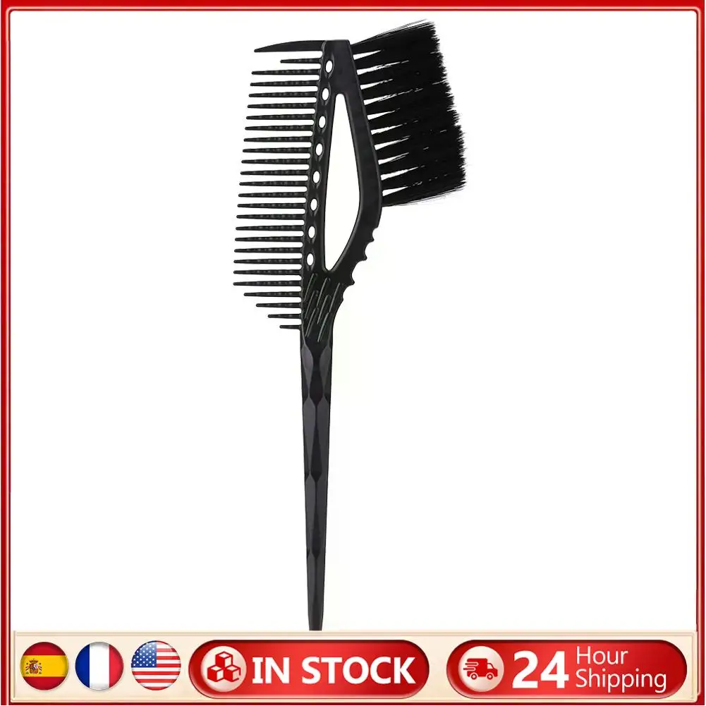 Plastic Hair Dyeing Comb with Brush for Salon Styling