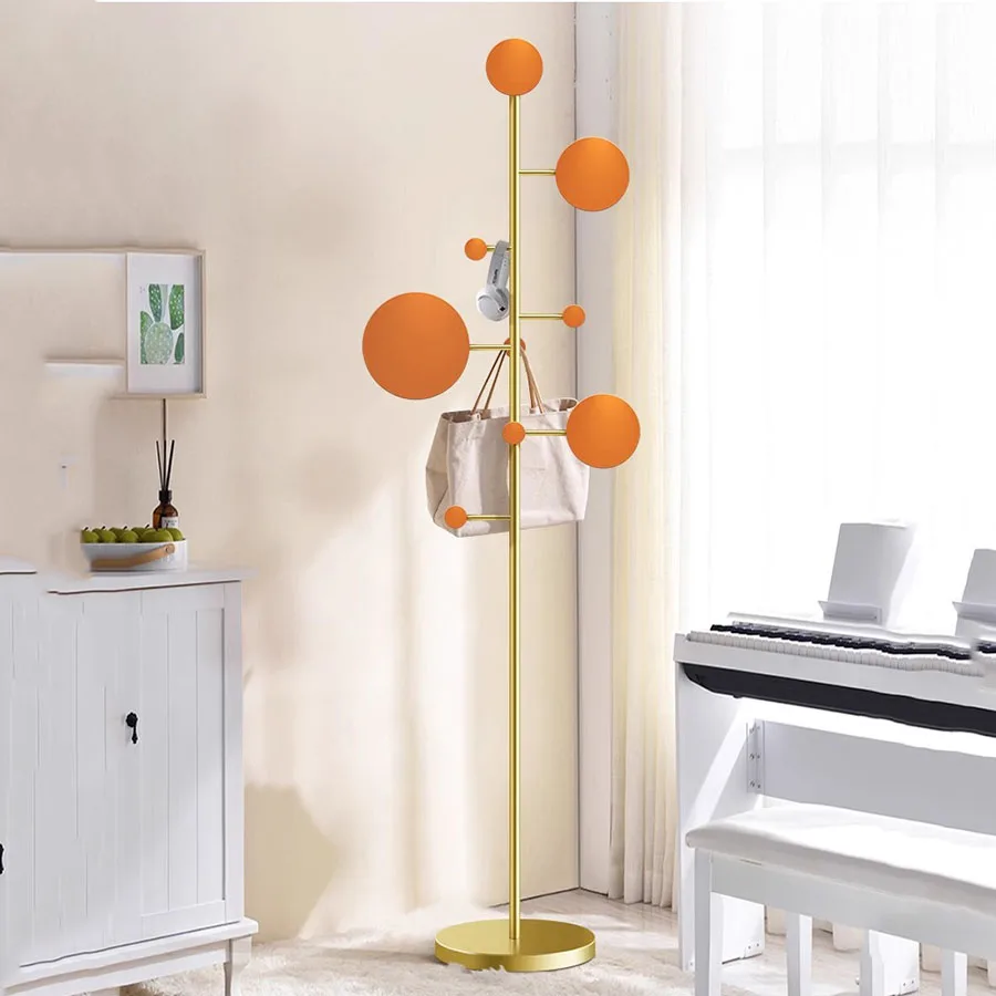 

Стойка для пальто с круглым основанием, бронзовый дизайнерский стеллаж для прихожей, витрина для магазина, современная металлическая промышленная мебель