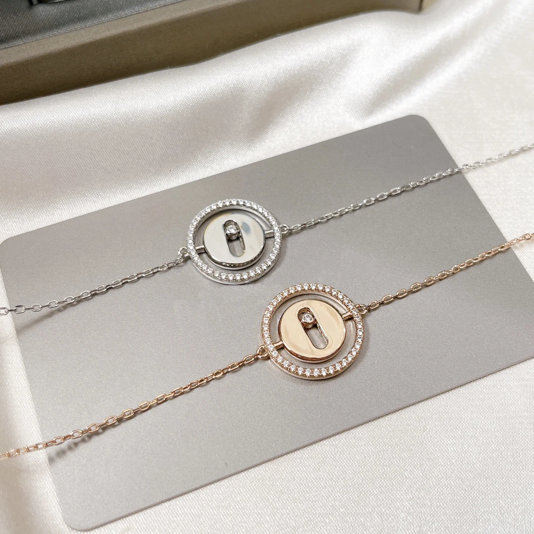 Boutique Original Jewelry S925 Material Lucky Move Bracelet and Necklace For Women Trendy Holiday Party Gifts