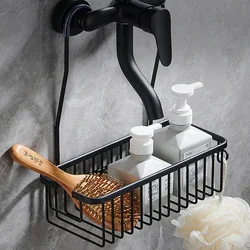 Sleek Aluminum Shower Shelf & Bathroom Organizer (Black)