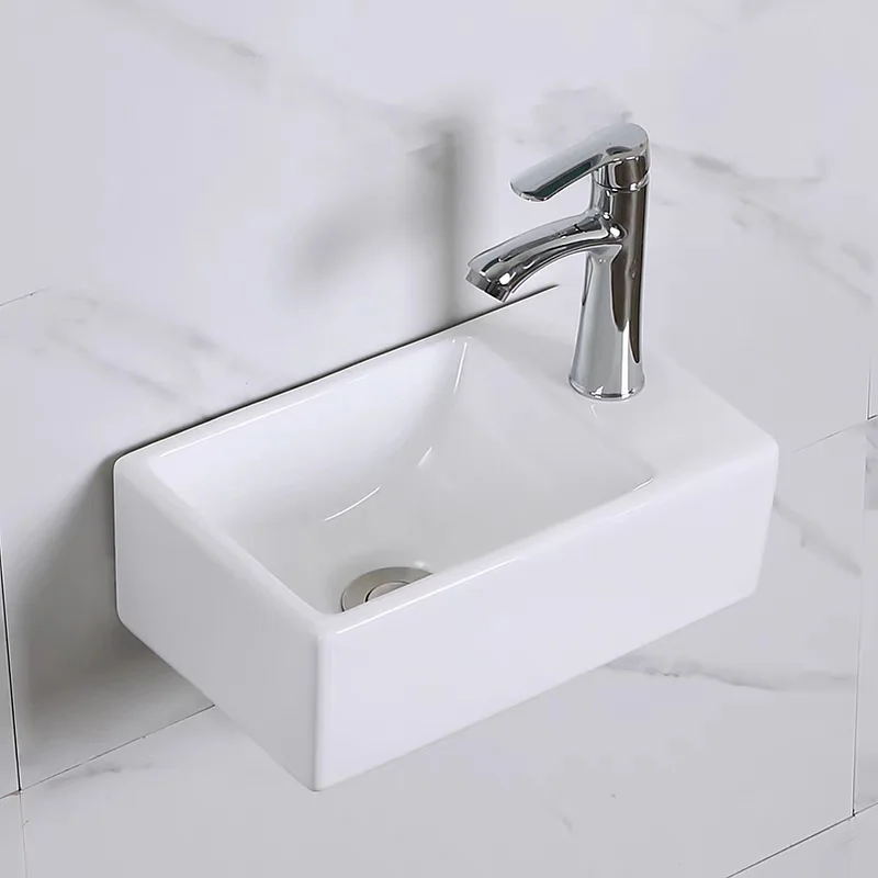 Small Size Mini Tabletop Basin Washbasin Wall Mounted Washbasin Small Wall Mounted Basin Extremely Narrow and Slender 4
