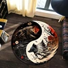 Animal Art Carpet 3D Printed Dragon Tiger Lion Round Rug Living Room Bedroom Child Study Room Decoration Round Rug Floor Mat 2