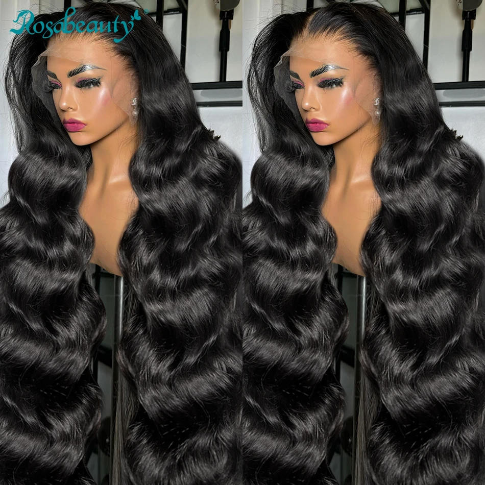 Rosabeauty 250% 13x6 HD Transparent Body Wave Lace Front human hair Wig Brazilian 13x4 Body Wave 5x5 Lace Closure Wig For Women