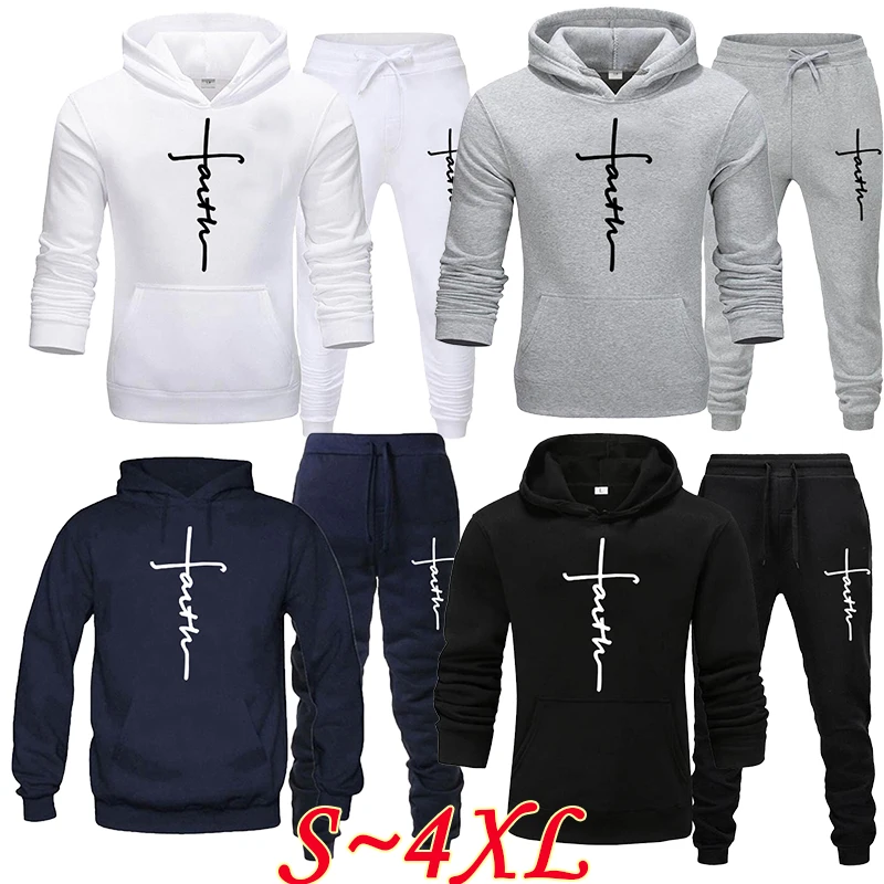 Fashion Men printed solid color long sleeved pullover hoodie and sportswear jogging suit long sleeved pants two-piece set new women s fashion sports set printed hoodie set classic printed long sleeve hoodie pants set two piece hooded sportswear