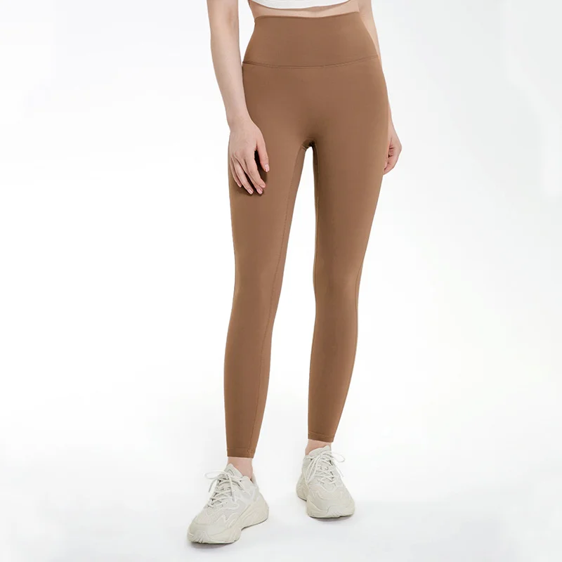 

MYS Women Gym Leggings High Waist Naked Feel Yoga Pants Squat Proof Tummy Control NO Front Seam Fitness Tights Workout Bottoms