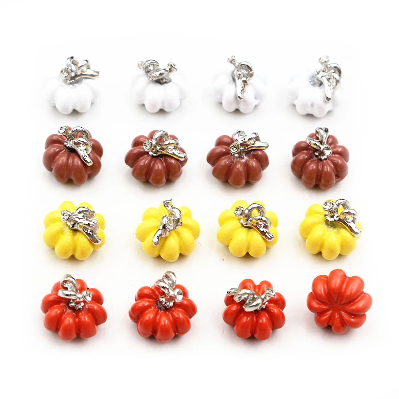 10 teile/los 10x11mm 3D Emaille Kürbis Anhänger Anhänger DIY Schmuck Making Ergebnisse Zubehör für Halskette Armband