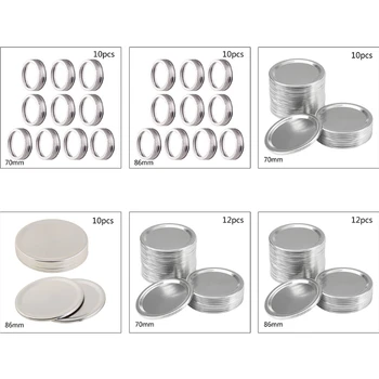 10 Pcs Regular Mouth Canning Lids for Mason Canning Jar Container Cover Bands 1