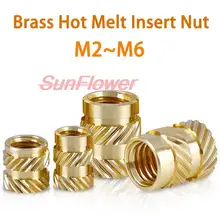 

M2M2.5M3M4M5M6 Brass Hot Melt Insert Knurled Nut Thread Heat Molding SL-type Double Twill Injection Embedment Nut For 3D Printer